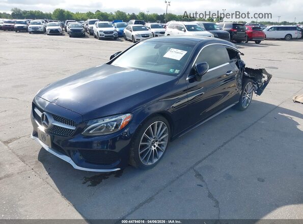 WDDWJ4JB7JF655615 2018 MERCEDES-BENZ C-CLASS Dark Blue Передняя левая четверть