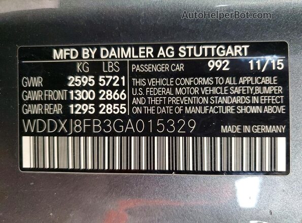 WDDXJ8FB3GA015329 2016 MERCEDES-BENZ S Серый Вид подкапотного пространства