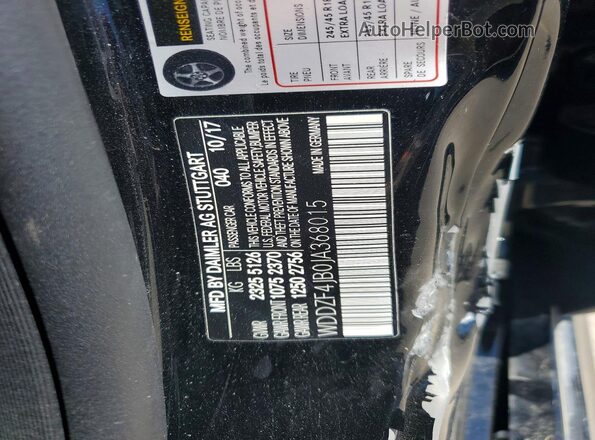 WDDZF4JB0JA368015 2018 MERCEDES-BENZ E Черный Вид подкапотного пространства