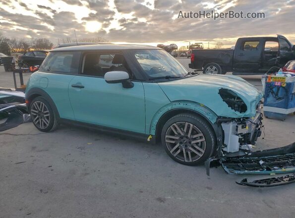WMW23GD04S2W16758 2025 MINI COOPER Бирюзовый Передняя правая четверть
