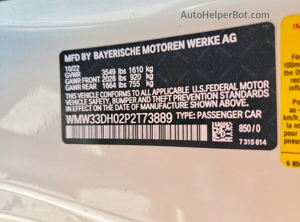 WMW33DH02P2T73889 2023 MINI COOPER White Widok komory silnika