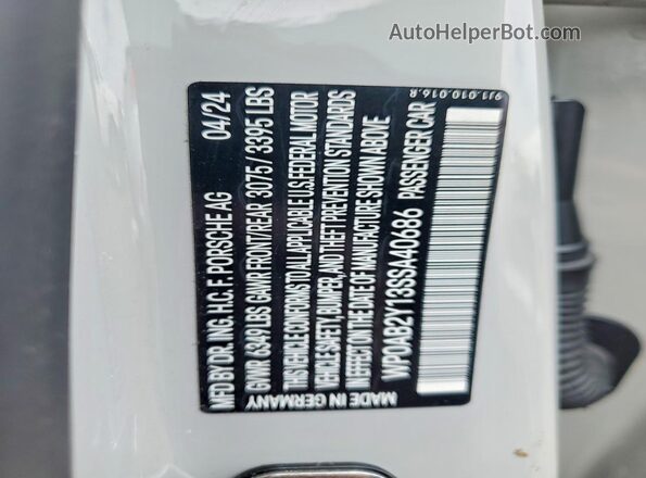 WP0AB2Y13SSA40686 2025 PORSCHE TAYCAN Серый Вид подкапотного пространства