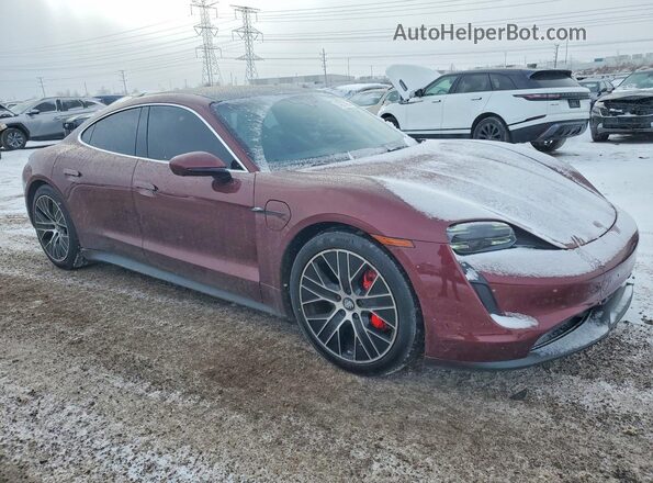 WP0AB2Y15NSA45487 2022 PORSCHE TAYCAN Бордовый Передняя правая четверть