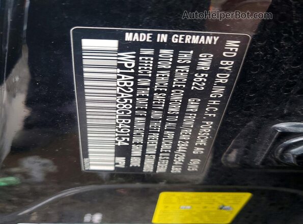 WP1AB2A58GLB49154 2016 PORSCHE MACAN Black ძრავის განყოფილების ხედი