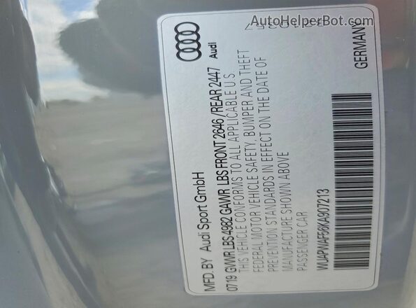 WUAPWAF56KA907213 2019 AUDI RS5 Gray Widok komory silnika