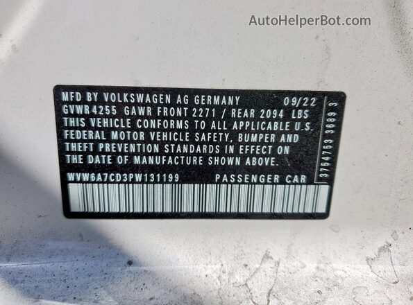 WVW6A7CD3PW131199 2023 VOLKSWAGEN GTI Белый Вид подкапотного пространства