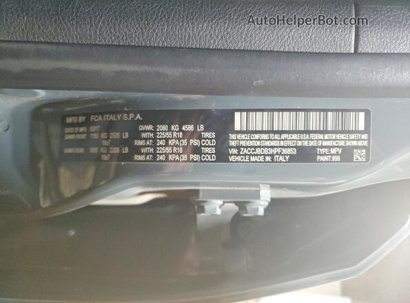 ZACCJBDB3HPF36853 2017 JEEP RENEGADE Угольный Вид наклейки с VIN-кодом