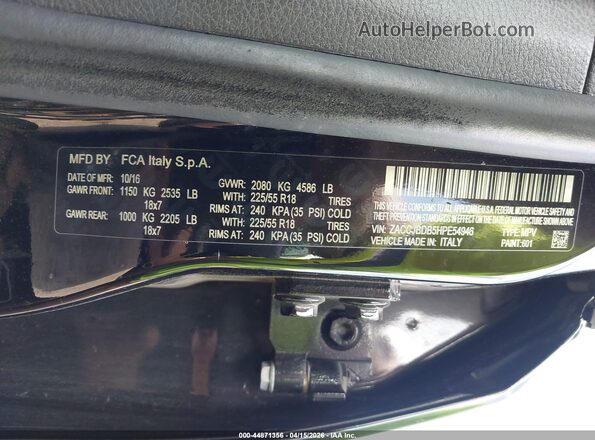 ZACCJBDB5HPE54946 2017 JEEP RENEGADE Черный Вид подкапотного пространства