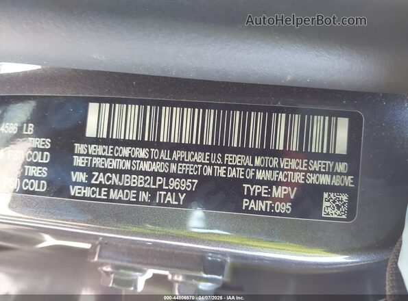 ZACNJBBB2LPL96957 2020 JEEP RENEGADE Gray Շարժիչի բաժամունքի տեսք