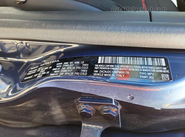 ZACNJDC12MPM98178 2021 JEEP RENEGADE Blue Engine compartment view