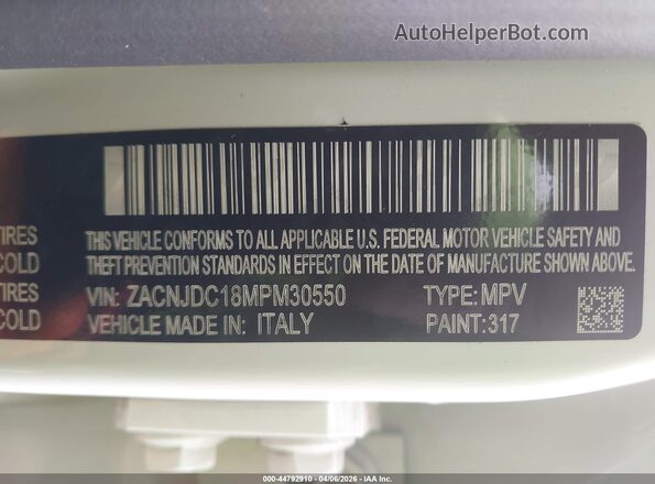 ZACNJDC18MPM30550 2021 JEEP RENEGADE White Engine compartment view