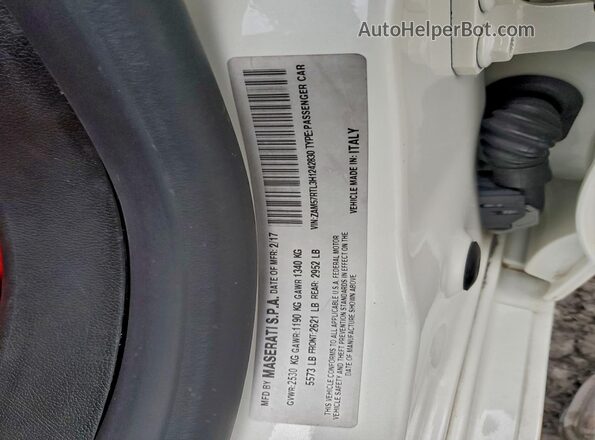 ZAM57RTL3H1242830 2017 MASERATI GHIBLI White Widok komory silnika