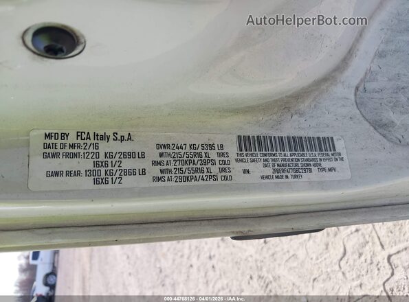 ZFBERFAT7G6C29781 2016 RAM PROMASTER CITY Белый Вид подкапотного пространства