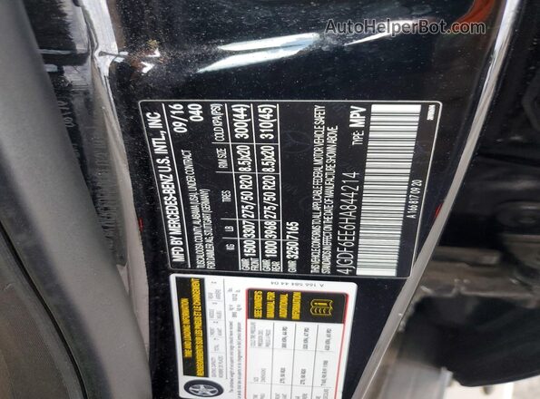 4JGDF6EE6HA844214 2017 MERCEDES-BENZ GLS Black Widok naklejki z numerem VIN