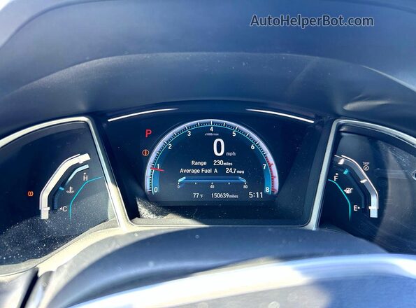 19XFC2F7XJE031850 2018 HONDA CIVIC Gray Instrument cluster view