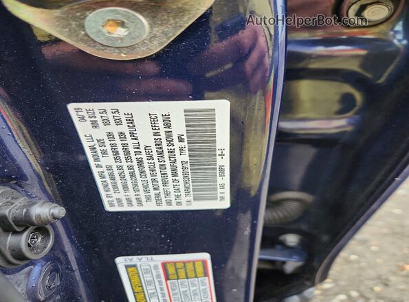 7FARW2H52KE019112 2019 HONDA CR-V Синий Панорамный вид салона 360°