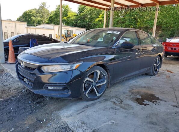 1HGCV2F3XJA049084 2018 HONDA ACCORD Black Przód lewy