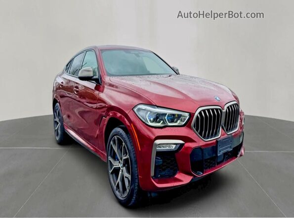 5UXCY8C09M9E51267 2021 BMW X6 Бордовый Передняя левая четверть