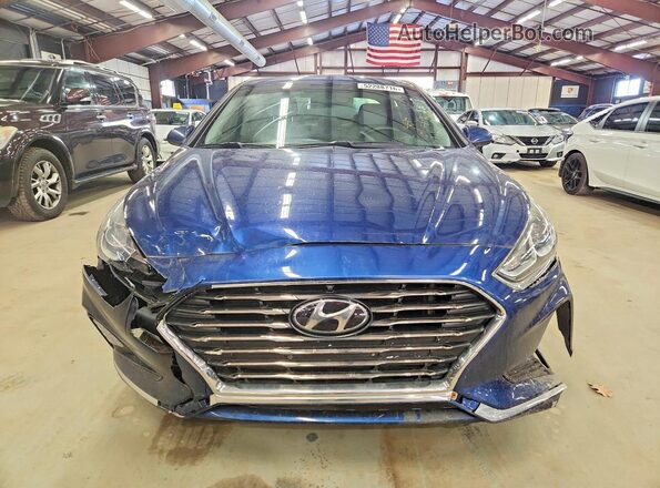 5NPE24AF8KH775193 2019 HYUNDAI SONATA Blue Вид ззаду
