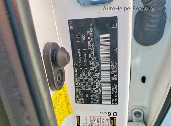 JTJBM7FX5G5135947 2016 LEXUS GX Белый Панорамный вид салона 360°
