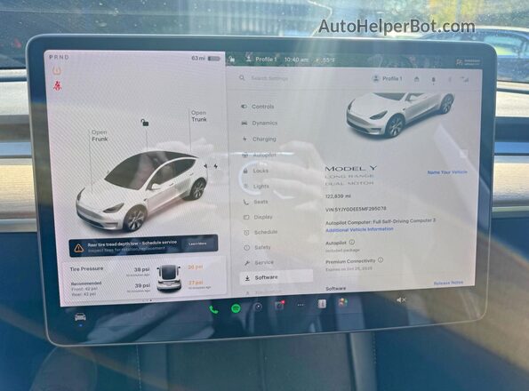 5YJYGDEE5MF295078 2021 TESLA MODEL Белый Вид щитка приборов