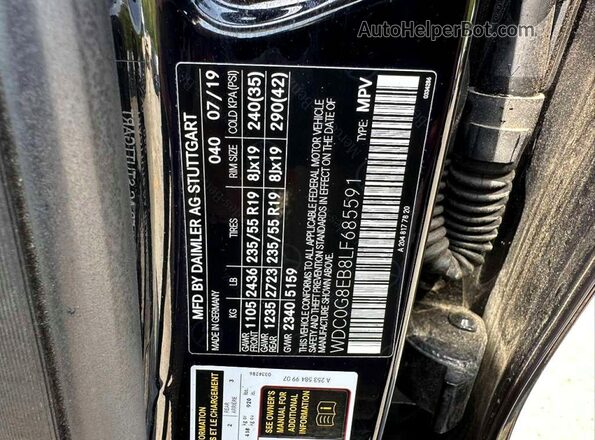 WDC0G8EB8LF685591 2020 MERCEDES-BENZ GLC-CLASS Black უკანა სალონის ხედი
