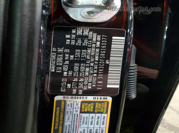 5XYK3CDF5RG163377 2024 KIA SPORTAGE Black Widok wnętrza 360 stopni