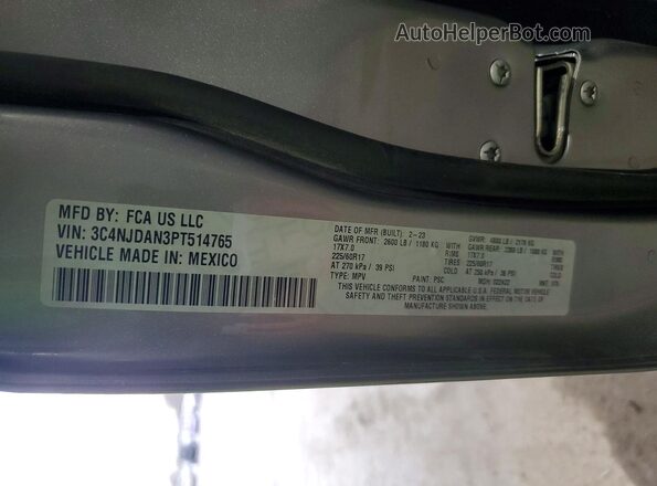 3C4NJDAN3PT514765 2023 JEEP COMPASS Silver Widok wnętrza 360 stopni