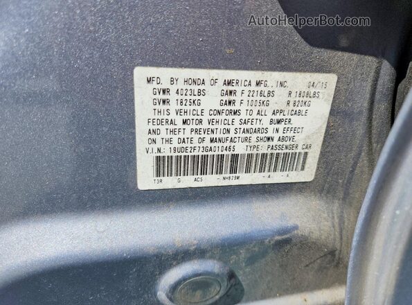 19UDE2F73GA010465 2016 ACURA ILX Silver Вид підкапотного простору