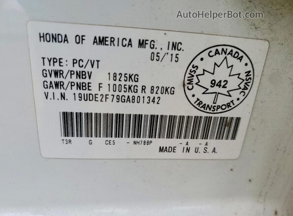 19UDE2F79GA801342 2016 ACURA ILX White Widok komory silnika