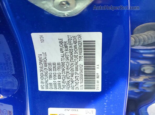 19UDE5G97SA001021 2025 ACURA INTEGRA Blue Widok komory silnika