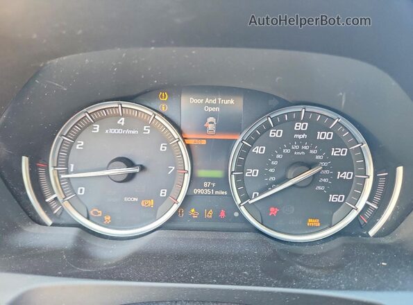 19UUB1F37JA008239 2018 ACURA TLX Красный Вид щитка приборов