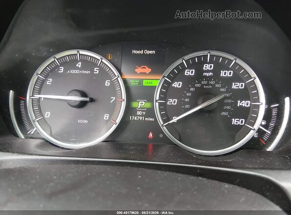 19UUB2F50GA000421 2016 ACURA TLX Черный Вид задних сидений