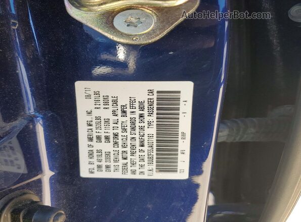 19UUB2F55JA007193 2018 ACURA TLX Синий Вид подкапотного пространства