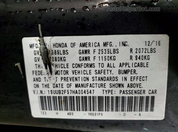 19UUB2F57HA004547 2017 ACURA TLX Black Widok komory silnika
