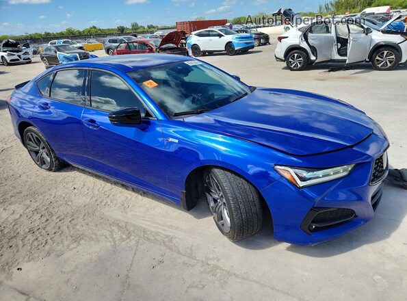 19UUB5F57MA017293 2021 ACURA TLX Синий Передняя правая четверть