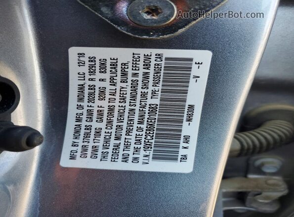 19XFC2E86KE010683 2019 HONDA CIVIC Silver Շարժիչի բաժամունքի տեսք