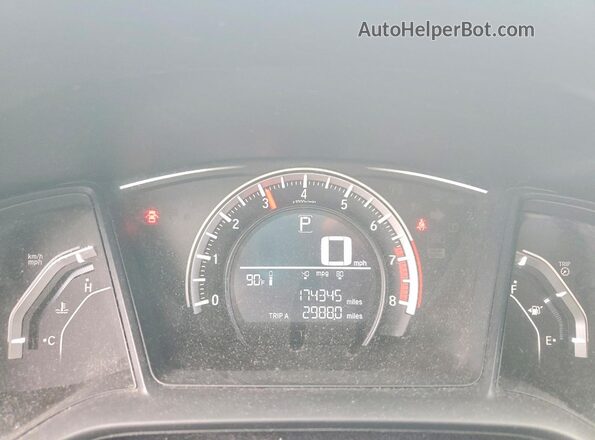19XFC2F57GE090619 2016 HONDA CIVIC Black Instrument cluster view