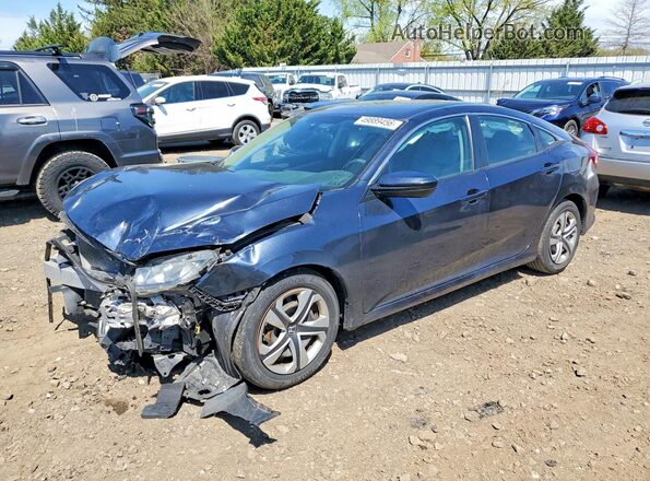 19XFC2F5XJE007370 2018 HONDA CIVIC Blue Առջևի ձախ երեք քառորդ տեսարան