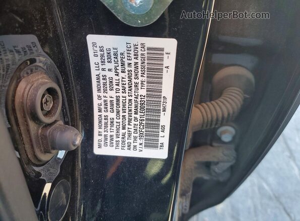 19XFC2F61LE009312 2020 HONDA CIVIC Черный Вид подкапотного пространства