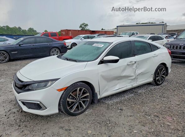 19XFC2F65KE037905 2019 HONDA CIVIC White წინა მარცხენა ხედი სამი მეოთხედიდან