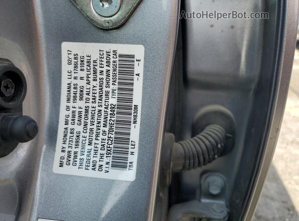 19XFC2F70HE218492 2017 HONDA CIVIC Silver Շարժիչի բաժամունքի տեսք