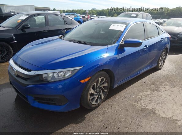 19XFC2F72HE062892 2017 HONDA CIVIC Blue წინა მარცხენა ხედი სამი მეოთხედიდან