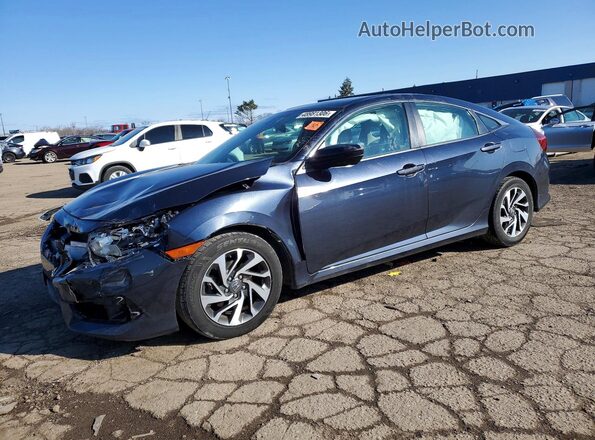 19XFC2F74GE075142 2016 HONDA CIVIC Blue Առջևի ձախ երեք քառորդ տեսարան