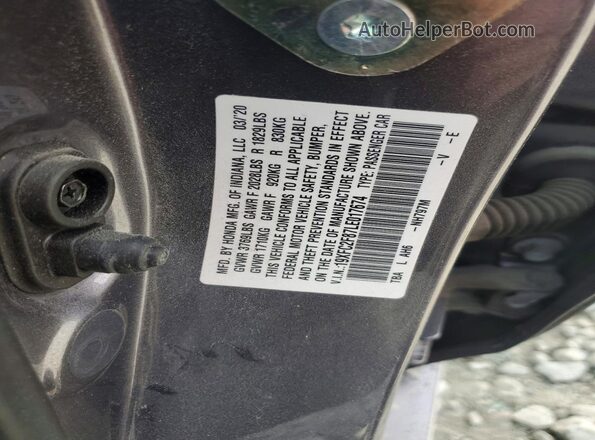 19XFC2F87LE017674 2020 HONDA CIVIC Gray Widok komory silnika