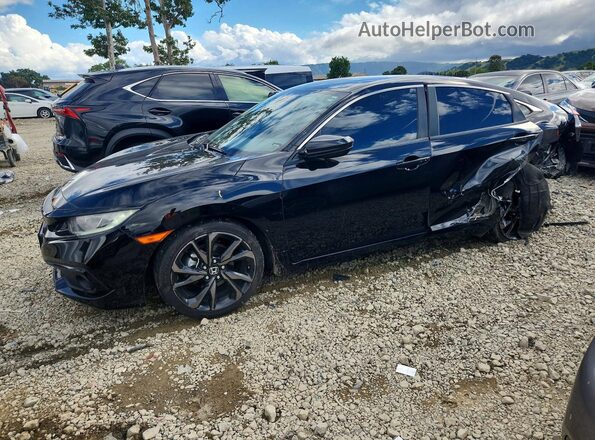 19XFC2F89KE214926 2019 HONDA CIVIC Black Przód lewy
