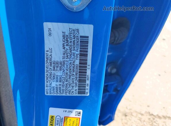 19XFL2H81RE033553 2024 HONDA CIVIC Синий Вид подкапотного пространства