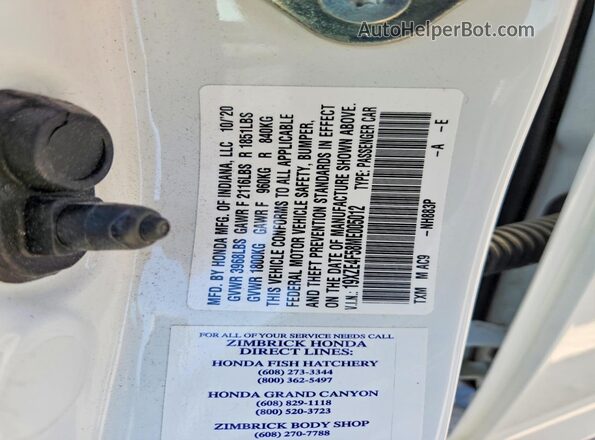 19XZE4F58ME005012 2021 HONDA INSIGHT Белый Вид подкапотного пространства
