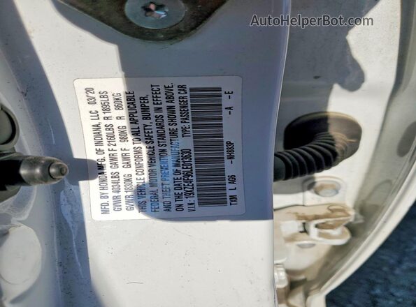 19XZE4F96LE013630 2020 HONDA INSIGHT Белый Вид подкапотного пространства
