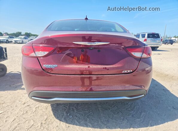 1C3CCCAB2GN122186 2016 CHRYSLER 200 Бордовый Вид сзади